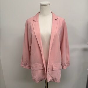 Chico’s Blush Pink Stretch Blazer Jacket – Size 2 (L/12) – Feminine & Polished